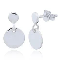 Örhängen Double Disc Wire Silver