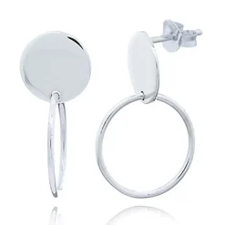 Örhängen Flat Plate and Circle Silver
