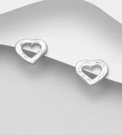 Örhängen Hammered Hearts Silver
