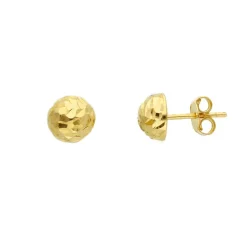 Örhängen Hamrad Halvkula 18K Guld - 8mm