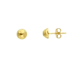 Örhängen Hamrad Halvkula 18K Guld - 6mm