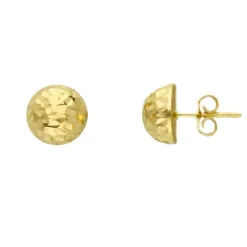 Örhängen Hamrad Halvkula 18K Guld - 10mm