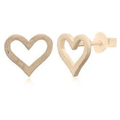 Örhängen Heart Brushed Förgyllt Silver
