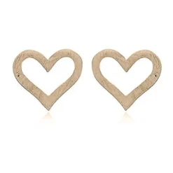 Örhängen Heart Brushed Förgyllt Silver