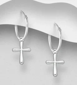 Örhängen Kors Silver
