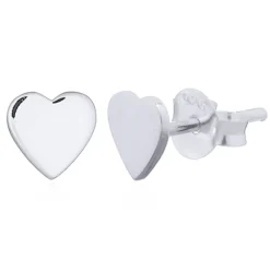 Örhängen Mini Heart Rhodinerat Silver