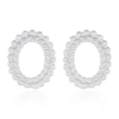 Örhängen Oval Twisted Wire Silver