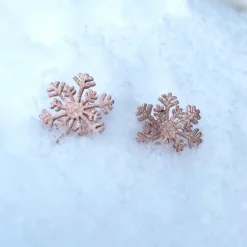 Örhängen Snowflake Borstat Roséförgyllt Silver