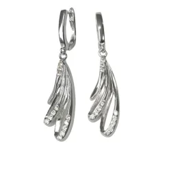 Örhängen Sparkling Falling Leaves Silver