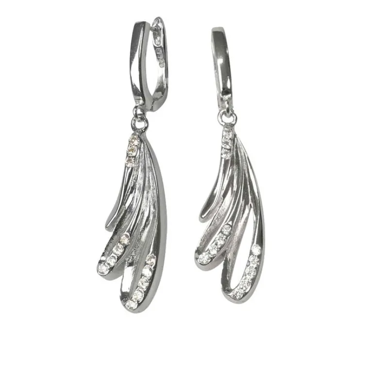 Örhängen Sparkling Falling Leaves Silver