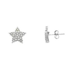 Örhängen Star med cz-stenar 18K vitguld
