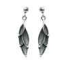 Örhängen Worn Leaves Oxiderat Silver