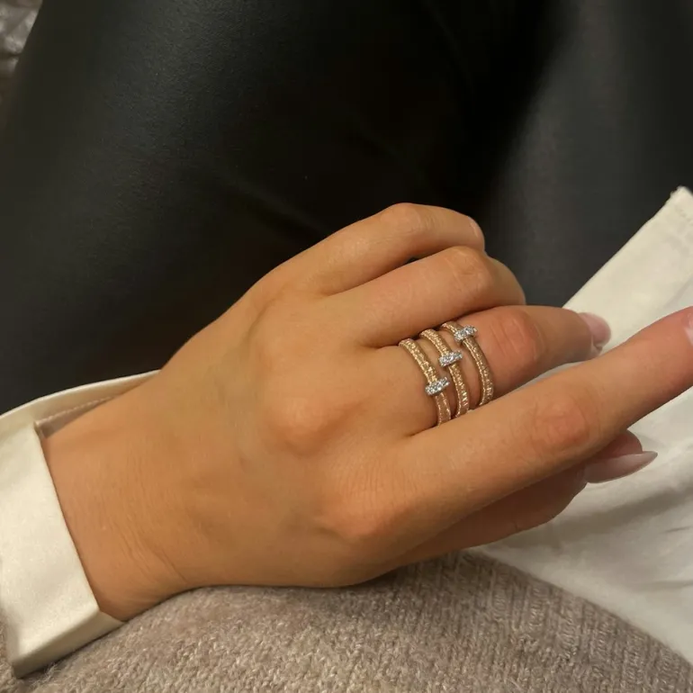 Ring Aurora Roséförgyllt Silver