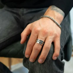 Ring Barbed Wire Silver