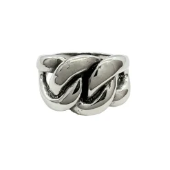 Ring Big Pansar Oxiderat Silver