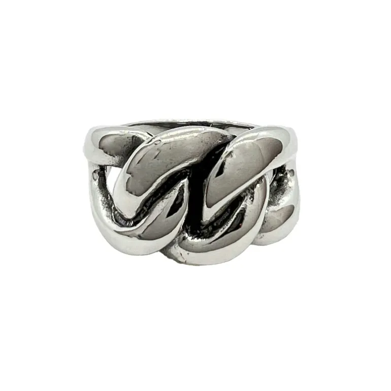 Ring Big Pansar Oxiderat Silver