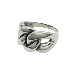 Ring Big Pansar Oxiderat Silver