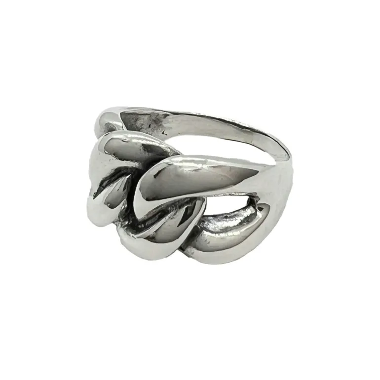 Ring Big Pansar Oxiderat Silver