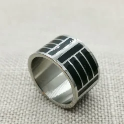Ring Black & White Stål