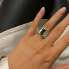 Ring Black And White Silver