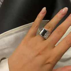 Ring Black And White Silver