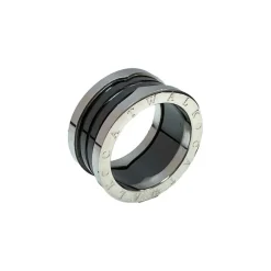 Ring Black Stripes Stål