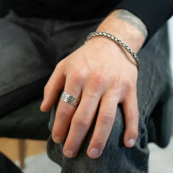 Ring Blocks Oxiderat Silver