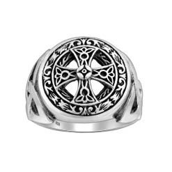 Ring Celtic Cross Oxiderat Silver