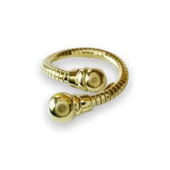 Ring Double Balls Förgyllt Silver