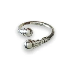 Ring Double Balls Rhodinerat Silver