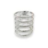 Ring Five Lines Sparkling Silver