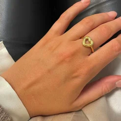 Ring Heart Förgyllt Silver