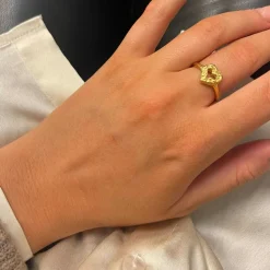 Ring Heart Förgyllt Silver