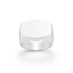 Ring Klackring Hexagon Silver