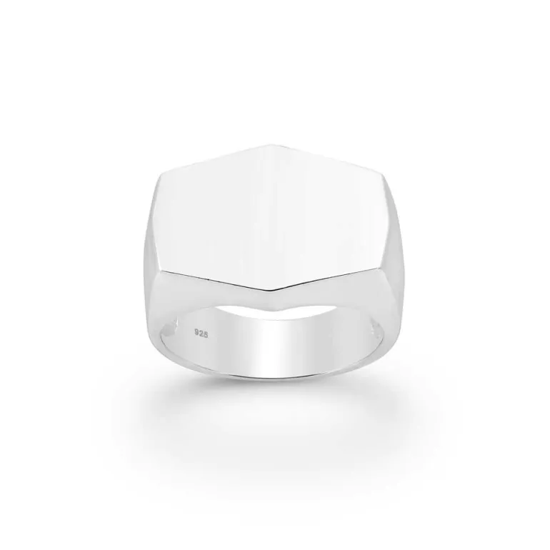 Ring Klackring Hexagon Silver