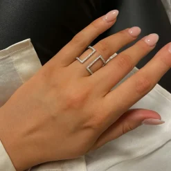Ring Open Sparkling Silver