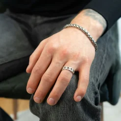 Ring Pansar Oxiderat Silver