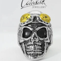 Ring "Skull With Bikerglasses" Stål