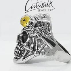 Ring "Skull With Bikerglasses" Stål
