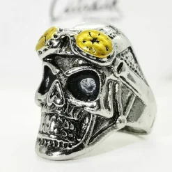 Ring "Skull With Bikerglasses" Stål