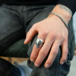 Ring Skull Oxiderat Silver