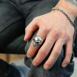 Ring Skull Oxiderat Silver