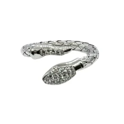 Ring Snake Rhodinerat Silver