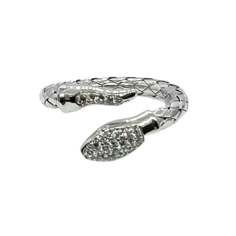 Ring Snake Rhodinerat Silver