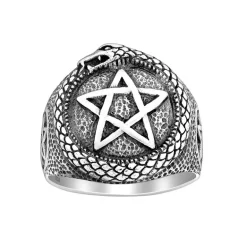 Ring Snake Star Oxiderat Silver