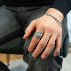 Ring Snake Star Oxiderat Silver