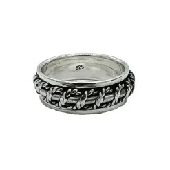 Ring Spinning Barbed Wire Oxiderat Silver
