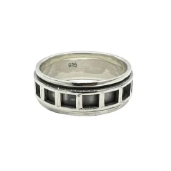 Ring Spinning Squares Oxiderat Silver