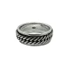 Ring Spinning Thick Curb Oxiderat Silver