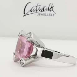 Ring Square Pink Sparkling Silver
